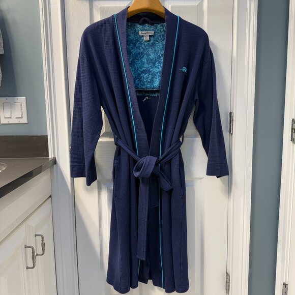RARE Tommy Bahama Aloha From Paradise Waffle Knit Cotton Robe Size S/M - Picture 9 of 9